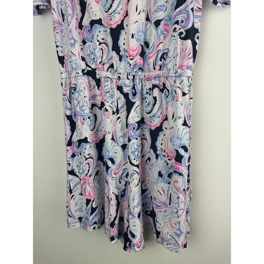 LILLY PULITZER Lula Romper Summer Shell Print One Piece Ruffle Sleeve Womens XXS - Picture 5 of 11